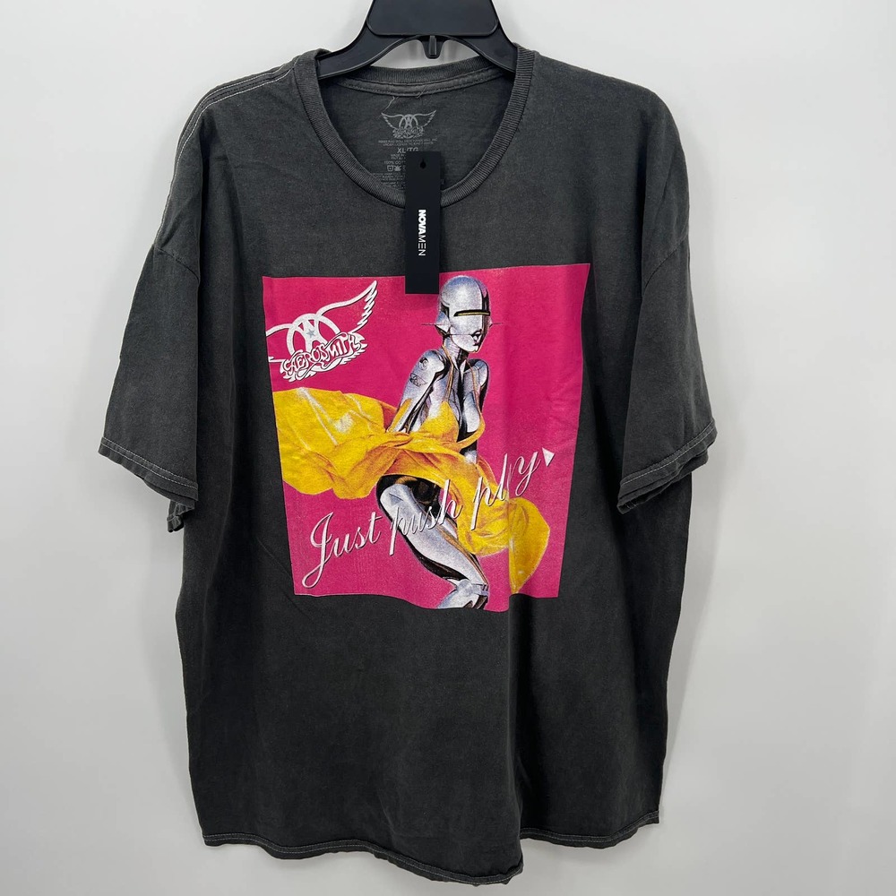 Nova Men Aerosmith Push Play Short Sleeve Tee in Black Size XL - Picture 2 of 5